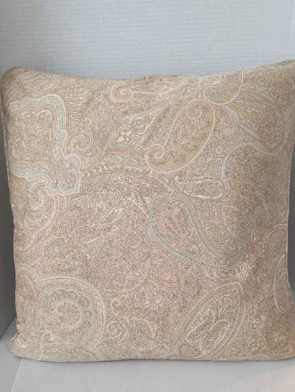 Lauren Ralph Lauren Pastel Paisley Floral Beige Pink Blue Accent Pillow Covers